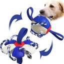 Dog Toy Balls with Chewing Ropes, Pet Flying Saucer Ball Dog Toy Interactive Dog Toys for Tug of War, Best Gifts for Small & Medium DogsNot for Aggressive Chewers