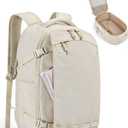 BAGSMART Travel Backpack Women, 15.6 Inch Carry On Backpack Flight Approved, TSA Approved Personal Item Travel Bag, Water Resistant Weekender Bag Luggage Daypack, Beige