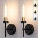 Wall Sconces,Battery Operated Wall Sconce 8000mAh Black Fast Chargin Endurance 100 Hours Infinitely Dimmable 2 Color Temperature Bulbs with Remote Control Wireless Wall Lights for Bedroom Living