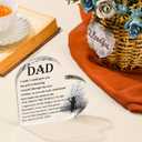 Maitys Dad Gifts from Daughter Son Kids Acrylic Heart Sign Birthday Gifts for Dad from Daughter Engraved Heart Acrylic Keepsake Paperweight for Daddy Papa