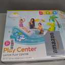 Intex Gator 6.6' x 5.6' x 4" Outdoor Inflatable Kiddie Pool Water Play Swim Center