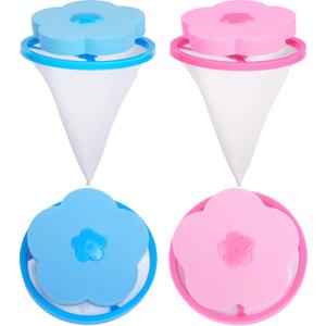 Pet Hair Remover for Laundry, 4 Pack Floating Lint Catcher for Washing Machine, Upgraded Ultra-Fine Mesh Pet Hair Catcher for Pulsator Washer, Reusable Laundry Lint Trap for Dog Cat Fur
