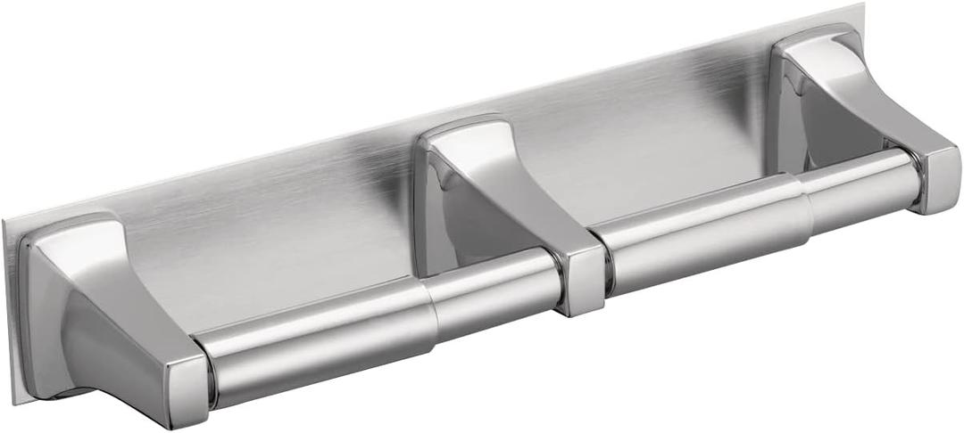 Moen Donner Chrome Commercial In-Line Double Roll Toilet Paper Holder Wall Mount, R5580