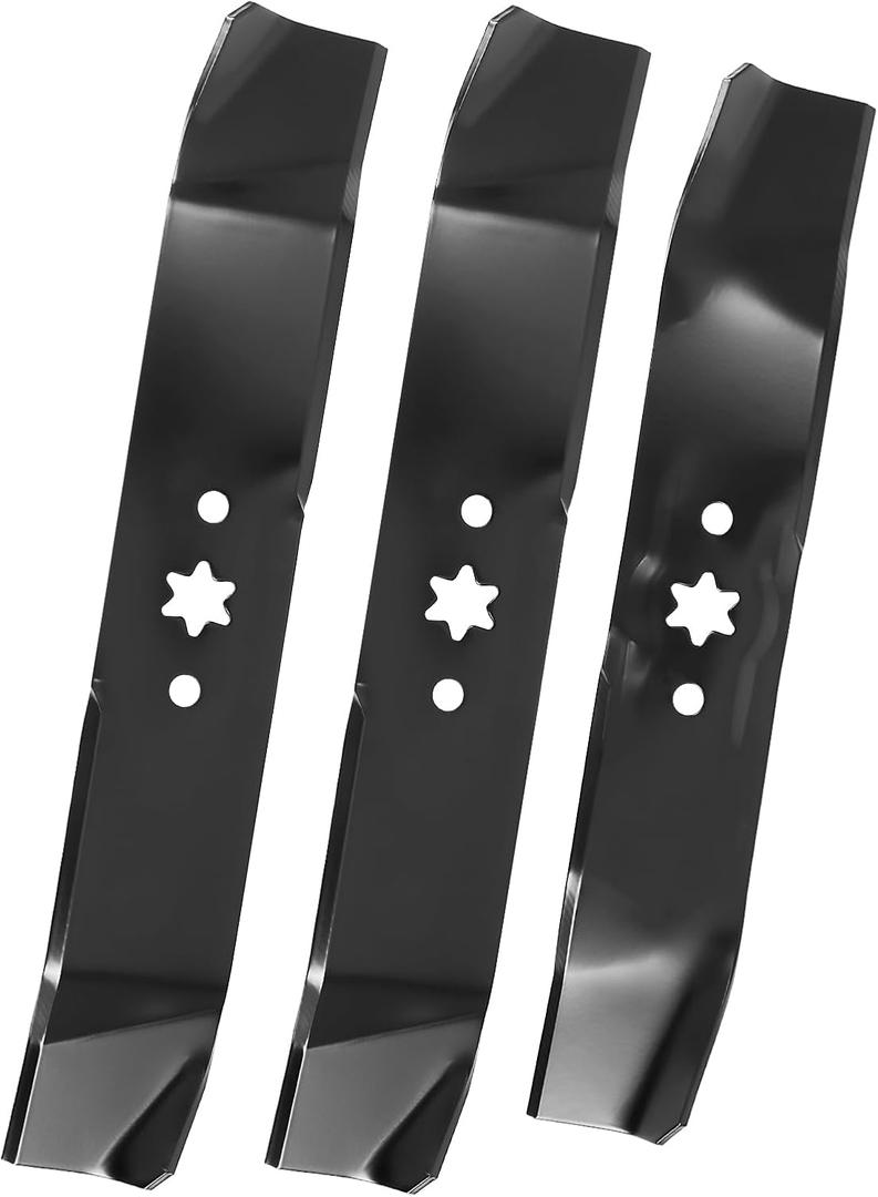 942-04125, 942-04124 Lawn Mower Blade Kit, 46 inch Deck Mower Compatible with Cub Ca det LT1045 LT1046, Fits T-oro M-TD Troy -B ilt, Replaces 742-04124 742-04125, 3 pcs Set