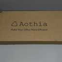 Aothia Solid Wood Dual Monitor Stand Riser for Desk, 43 Inch Black Walnut Computer Monitor Riser with Cork Legs, Extra Long Desktop Organizer Shelf for 2 Monitors, Laptop & Printer