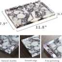 Real Luxurious Natural Marble Vanity Tray Genuine Marble Storage Tray for Home Decor Stone Tray for Bathroom/Kitchen/Vanity/Dresser,Plate Holder for Tissues, Candles, Towel