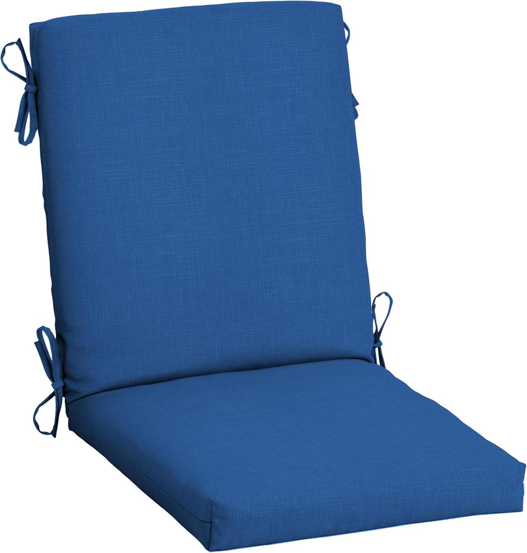 Arden Outdoor Dining Chair Cushion, 20 in x 20 in, Weather-Proof, Rain-Proof, Fade Resistant Patio Cushion for Patio, Dining, or Rocking Chairs 20 x 20, Cobalt Blue Texture