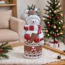 Sheaifun Gingerbread Christmas Decorations Indoor Snowman Christmas Decorations Resin Snowman Figurines Living Room Table Decor Gifts for Women 3 * 3.75 * 7.75 Inch