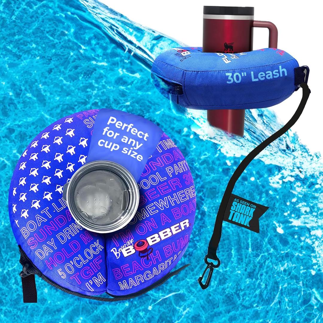 Human Bobber Inflatable Floating Drink Holder for Pool - Drink Float bar floaties for Adults to Hold Beer Can, Cup or Wine Bottle in Hot Tub, Swimming Pool, Lake or Boat - Blue Large