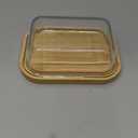 KIVY Large Butter Dish with Lid - Fits 2 Butter Sticks and Wider Sizes (Kerrygold, European Styles, Eastern, Western) - 2 Stick Butter Dish - Glass & Bamboo