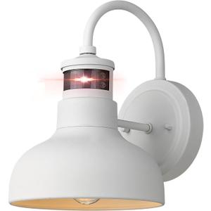 7" Outdoor Light Fixture with Motion Sensor, Dusk to Dawn Exterior Wall Light E26 Base Socket Barn Light, IP65 Waterproof Outside Wall Sconce for Porch, House, Garage, Farmhouse, 2210SWH-1 (White)