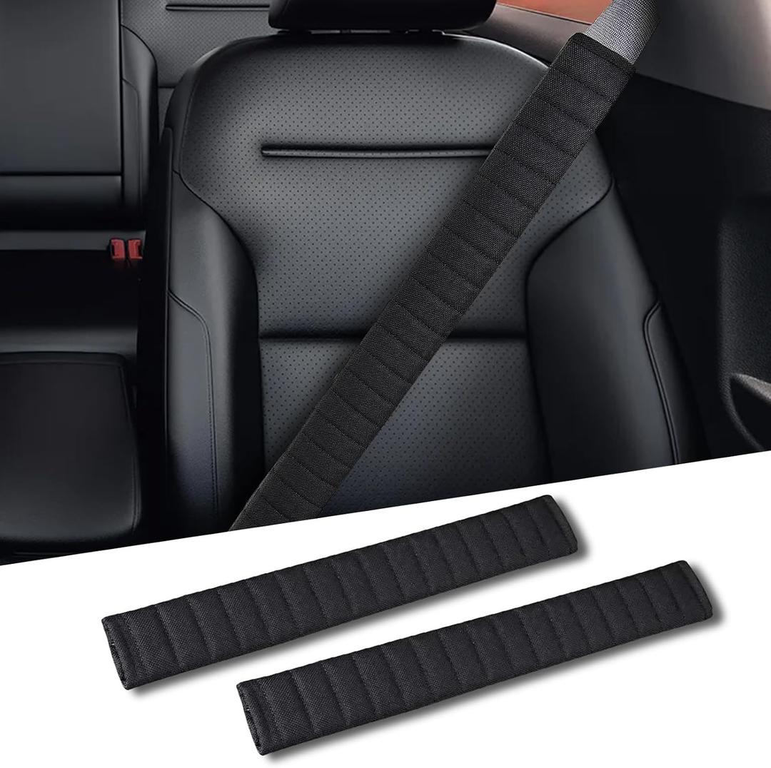 2Pcs Extra Long Seat Belt Covers For Adults,25In Seatbelt Cover,Car Seat Belt Strap Cushion,Shoulder Pad Protector,Car Decorations For Women Men Kids,Auto Interior Accessories For SUV,Trucks(Black)
