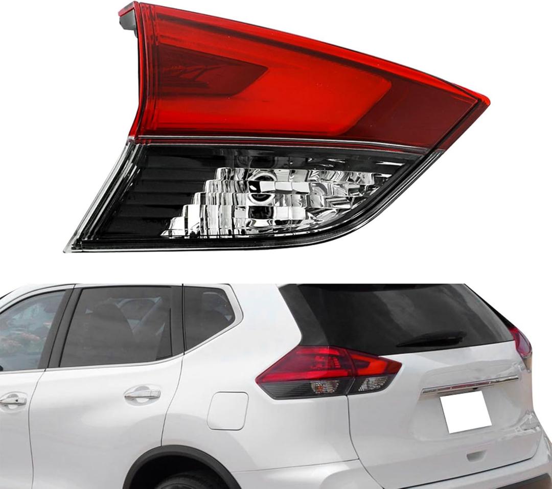 Silscvtt Left Inner Tail Light Replacement for Nissan Rogue 2017-2019 Brake Red Lens Lamp Assembly Driver Side 265556FL5D