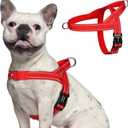 rabbitgoo Dog Harness No Pull, Quick Fit for Small Dogs with Soft Padded Handle, Chest Adjustable Reflective Pet Vest, No Choke Escape Proof for Walking Training, Red, Medium 