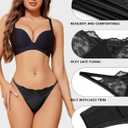 2 x G-String Thongs for Women Lace Thongs Black Thongs for Women Panties (Black, L)