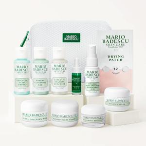 A Little Bit of Mario 10-Piece Skincare Kit  Vitamin C Serum, Glycolic Acid Toner, Hyaluronic Dew Cream, Collagen Mask, HOCI Spray & Cleanser  Brightening, Anti-Aging & Hydration  Travel & Gift Set