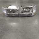 Headlight Assembly, Headlights Kit Compatible with 1992-1996 Ford F150 F250 F350/1992-1996 Bronco Replacement Headlamp Bumper Lamp Set Chrome Housing Amber Reflector 2 Pack