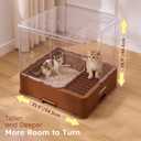 Extra Large Cat Litter Box with Drawer, Hidden Litter Box Enclosure Litter Trap Corridor, Lid Top Covered Litter Pan with Carbon Filter, Odor Control, Leakproof and Easy to Clean, Large Space 21.6"L x 19.7"W x 18.9"H