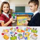 28 Pack Valentines Day Gifts for Kids School, Mochi Squishies with Greeting Cards Party Favor for Kids, Animals Squishies Stress Relief Fidget Toys Classroom Exchange Prizes Gifts