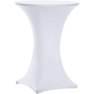 Tina's 32x43 Inch Highboy Polyester Spandex Cocktail Table Covers White, Fitted Stretch Cocktail Table Tablecloth for Round Tables