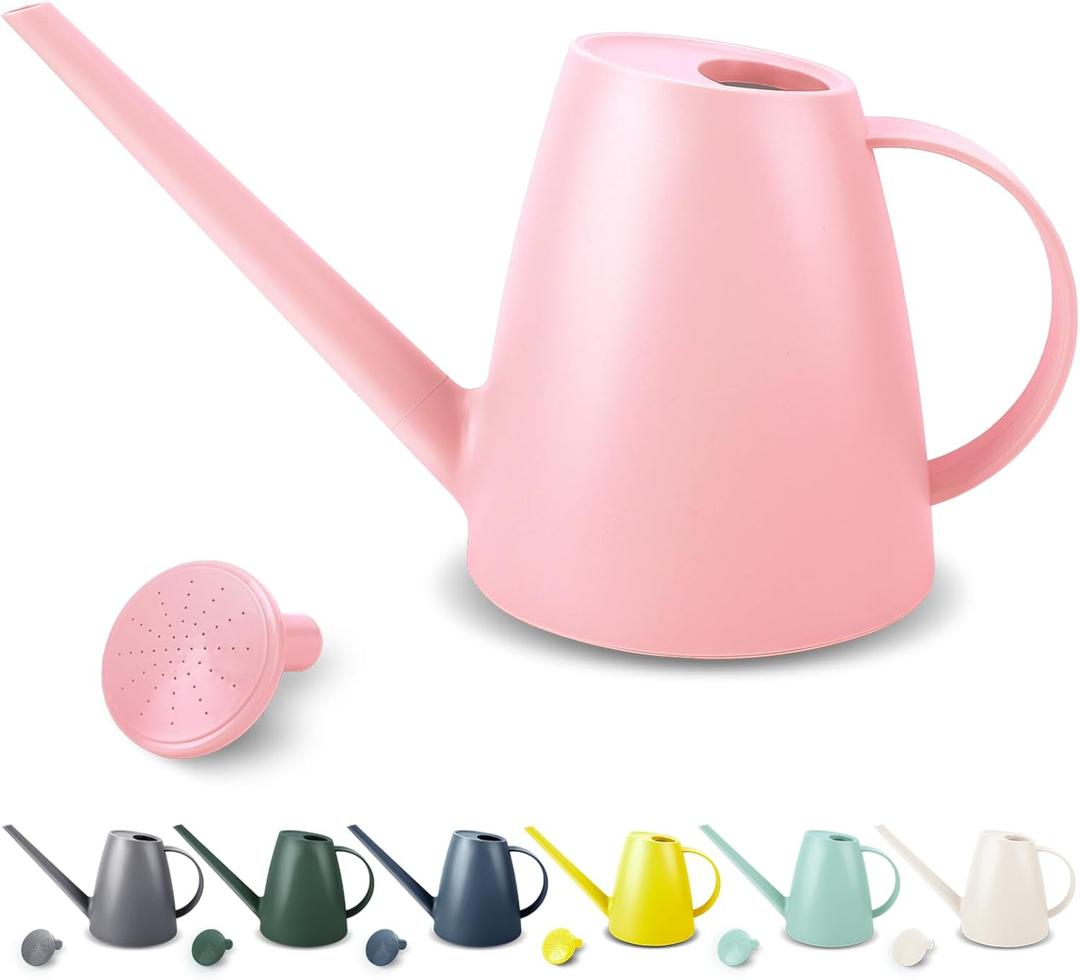 Watering Can for Indoor Plants, Small Watering Cans for House Plant Garden Flower, Long Spout Water Can for Outdoor Watering Plants 1. 8L 1/2 Gallon (Pink)