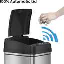 iTouchless 13 Gallon and 2.5 Gallon Automatic Touchless Sensor Kitchen Cans with Odor Control System, Stainless Steel, Includes 10 Premium Bags, CDZT02BG10