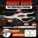 Stainless Steel Poultry Shears Heavy Duty Kitchen Shears for Food with Hardened Blades, One-Hand Safety Lock, Spring Mechanism, Dishwasher Safe Chicken, Meat Cutting, Turkey, Fish, and Vegetables