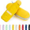 Yoobure Travel Umbrella Portable Compact Umbrellas, Pocket Mini for Purse, Umbrellas for UV Sun & Rain Small for Backpack, Umbrella with Case Folding for Kids Women (Yellow)