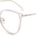 Firmoo 2023 Blue Light Blocking Reading Glasses +2.5 for Women/men, Anti Glare Reader Glasses, Clear Gold Round Computer Glasses for Screens