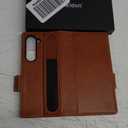 SHIELDON Wallet Case for Galaxy Z Fold6 2024, Genuine Leather Folio Case with S Pen Holder, Stand Function, RFID Blocking Card Slot Shock-Absorbent Compatible with Galaxy Z Fold 6 5G - Retro Brown