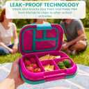 Bento Box Built in Ice Pack, Leakproof Lunch Containers with 4 Compartments - BPA Free, Microwave & Dishwasher Safe - Portable Lunch Box Perfect Size for Work and Travel - Pink