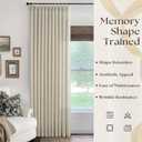 Extra Wide Pinch Pleated Linen Curtains 108 Inches Long 70 Inch Width Linen Flax Light Filtering Window Curtains 108 Inch for Living Room Bedroom Patio Pinch Pleat Drapes Hooks Rings 1 Panel 70x108