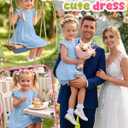 Toddlers Girls Ruffle Sleeve Dress 18M-5T | Kids A Line Swing Sundresses, Little girls Cute Outfits, Back to School Clothes, Summer Wear for Beach Vacation Park Playing
