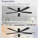 Fanbulous 60 inch Ceiling Fans with Lights, Smart Flush Mount Ceiling Fan and Remote APP, Modern Low Profile, 3CCT 20W LED with 6-Speeds Quiet Reversible Motor for Bedroom, Living Room, Kitchen, Black