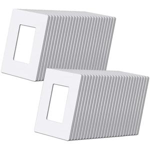 (50 Pack) BESTTEN USWP6 Matte Snow White Screwless Wall Plate, 1 Gang Switch Plate, Decorator Receptacle Outlet Cover, H4.69” x W2.91”