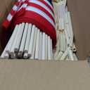 Pack of 100 American Flags with wood Stick, 12x18 Inch American Flags for outside, US Flags/American Hand Held Stick Flags with Kid-Safe Spear Top, Perfect for Patriotic Decorations, Parades, Veteran Party,4th of July decorations