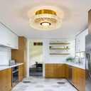 ZGLAOJT Modern LED Ceiling Light Fixture Gold Semi Flush Mount Acrylic Ceiling Light 12W Small Chandelier for Farmhouses Kitchen Dining Room Living Room Bedroom.