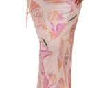 Milumia Women's Boho Beach Skirt Seashell Starfish Printed Tie Side Fishtail Maxi Long Skirts (Large, Pink)