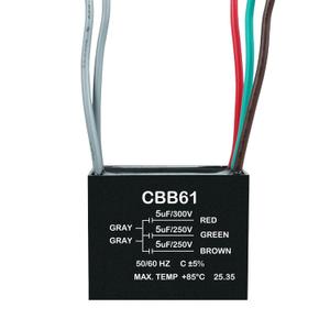 YukiHalu Ceiling Fan Capacitor CBB61 5+5+5uF 250V 5-Wires, Compatible with New Harbor Breeze Hunter and Others Fans