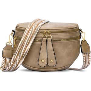 KKXIU Crossbody Sling Bag for Women Trendy Fanny Pack Vegan Leather Chest Bag | Trendy