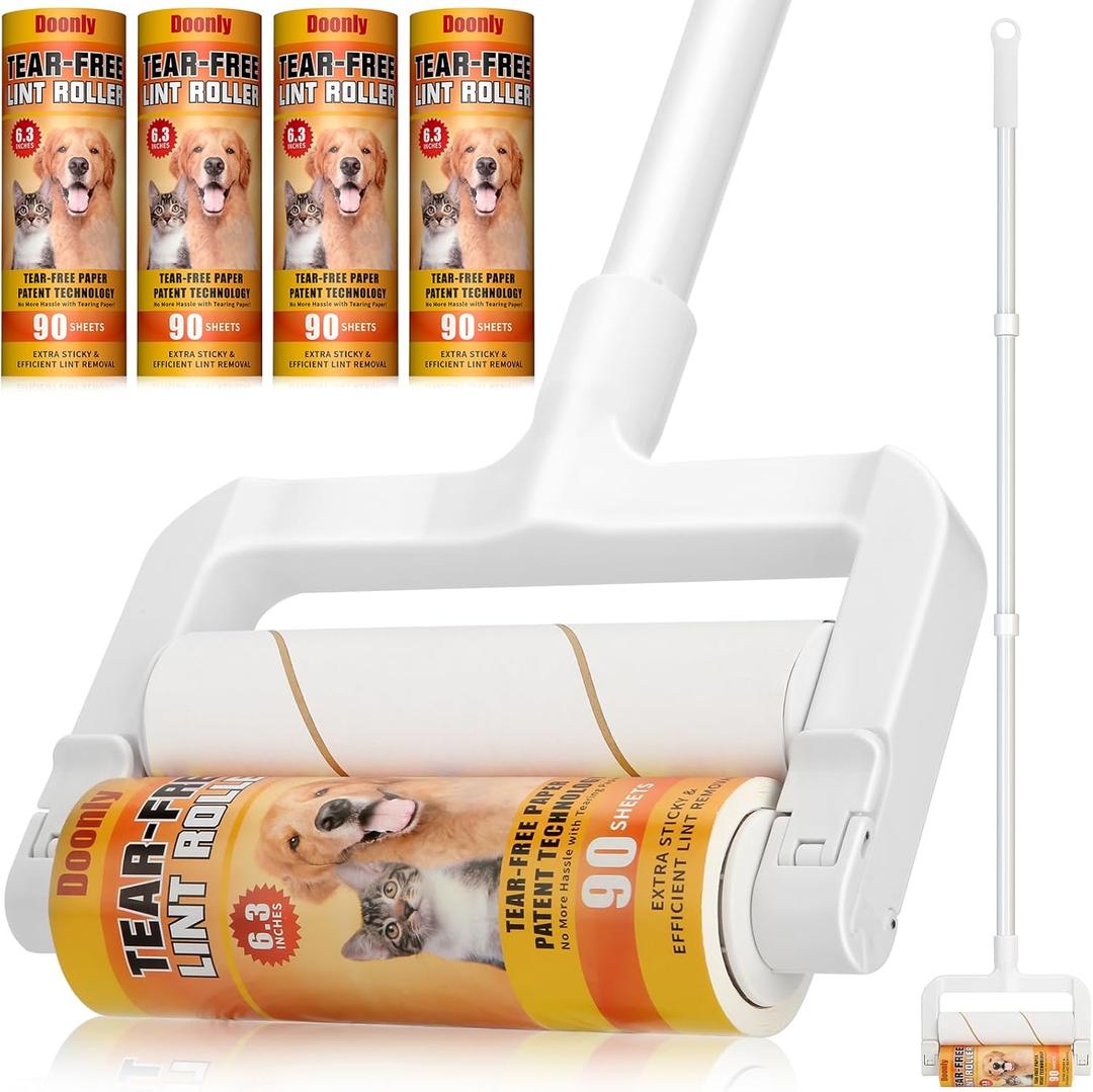 2025 Automatic Recycling Lint Roller, Tear Free Large Lint Rollers for Pet Hair Extra Sticky with 360 Sheets, Dog Hair Remover for Couch Laundry Floor
