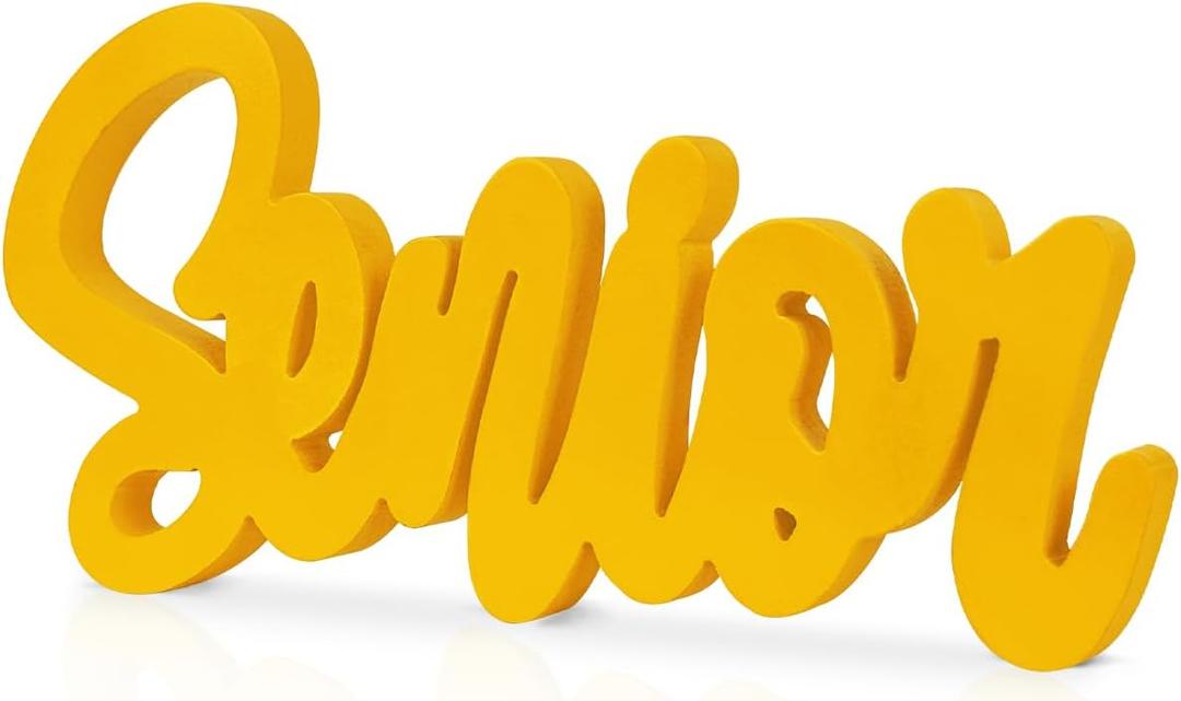 Senior 2026 Sign Wooden Gold Graduation Photo Props Graduation Decorations Class of 2026 Table Centerpiece Senior 2026 Sign for 2026 Party Decorations Supplies