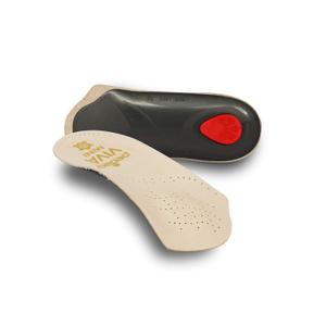 Pedag Viva Mini | 3/4 Leather Arch Support Inserts | Handmade in Germany | Plantar Fasciitis Relief | Heel Cushion | Metatarsal Support Pad | Low Profile Shoe Insoles | Tan | Women US 6/ EU 36