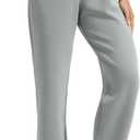 CRZ YOGA SoftAura Straight Leg Casual Sweatpants Women 30" - Modal Lounge Travel Pants with Pockets (Small, Sterling)