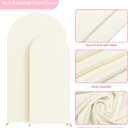 Asee'm Wedding Arch Cover Fitted Spandex Covers (7.2FT, 6FT) 2-Sided Round Top Chiara Backdrop Stand Cover Set of 2 for Party Birthday Banquet Decoration Ivory