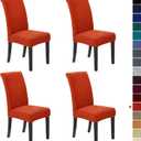 Howhic Stretch Chair Covers for Dining Room Set of 4, Removable Washable Dining Room Chair Covers, Dining Chair Slipcovers Seat Protector, Great for Home and Banquet Decor (Pureed Pumpkin, 4 Pack)