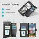 DJBEAR for iPhone 17 Pro 6.3" Wallet Case for Men & Women, All-in-One Flip Folio Cover with 9 Card Slots, Zipper Pocket, Detachable Wrist Strap, Full Body Protection for Apple 17 Pro Black