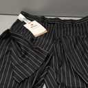 MOGU Mens Striped Slim Fit Dress Pants  Lightweight Flat Front Pinstripe Suit Trousers, Business Casual Slacks (Large, Black)