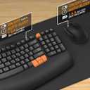 Wireless Keyboard and Mouse Combo, 2.4G Wave Keys Ergonomic Keyboard with Palm Rest and 3 DPI Silent Mouse, Compact Size for Natural Typing, Spill-Resistant, for Windows/PC/Laptop/Mac(Black)