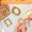 90 Pcs Vintage Mini Picture Frames, Small Gold Resin Picture Frame Baroque Antique Resin Jewelry Frame Oval Square Heart Miniature Display Table Wall Hanging Frames for Home Wedding Christmas Decor